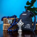 Terço São Carlo Acutis Azul C/Mochila